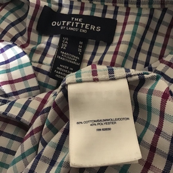 Outfitters by Lands End Men's Traditional Fit Plaid Short Sleeve Shirt Size Med - Picture 6 of 7
